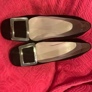 Celine black suede pumps